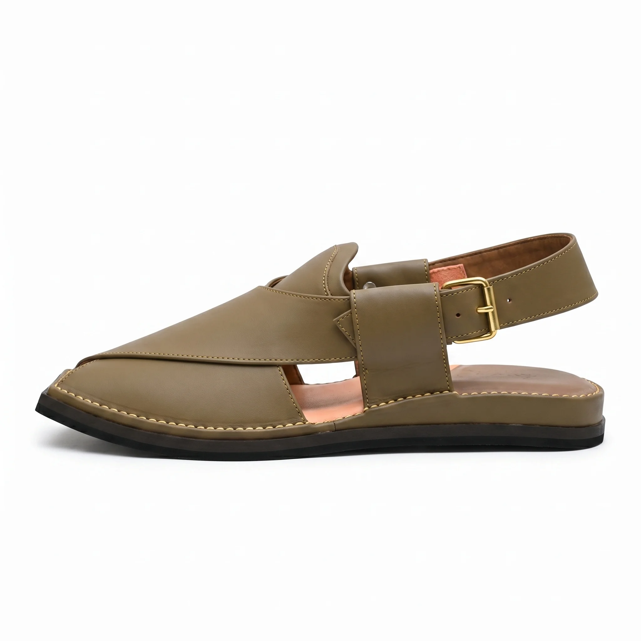 Peshawari Chappal KZPC0010-OLIVE GREEN - Image 4