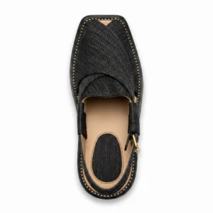 Alternative view of Peshawari Chappal KZPC0017-TEXTURED BLACK