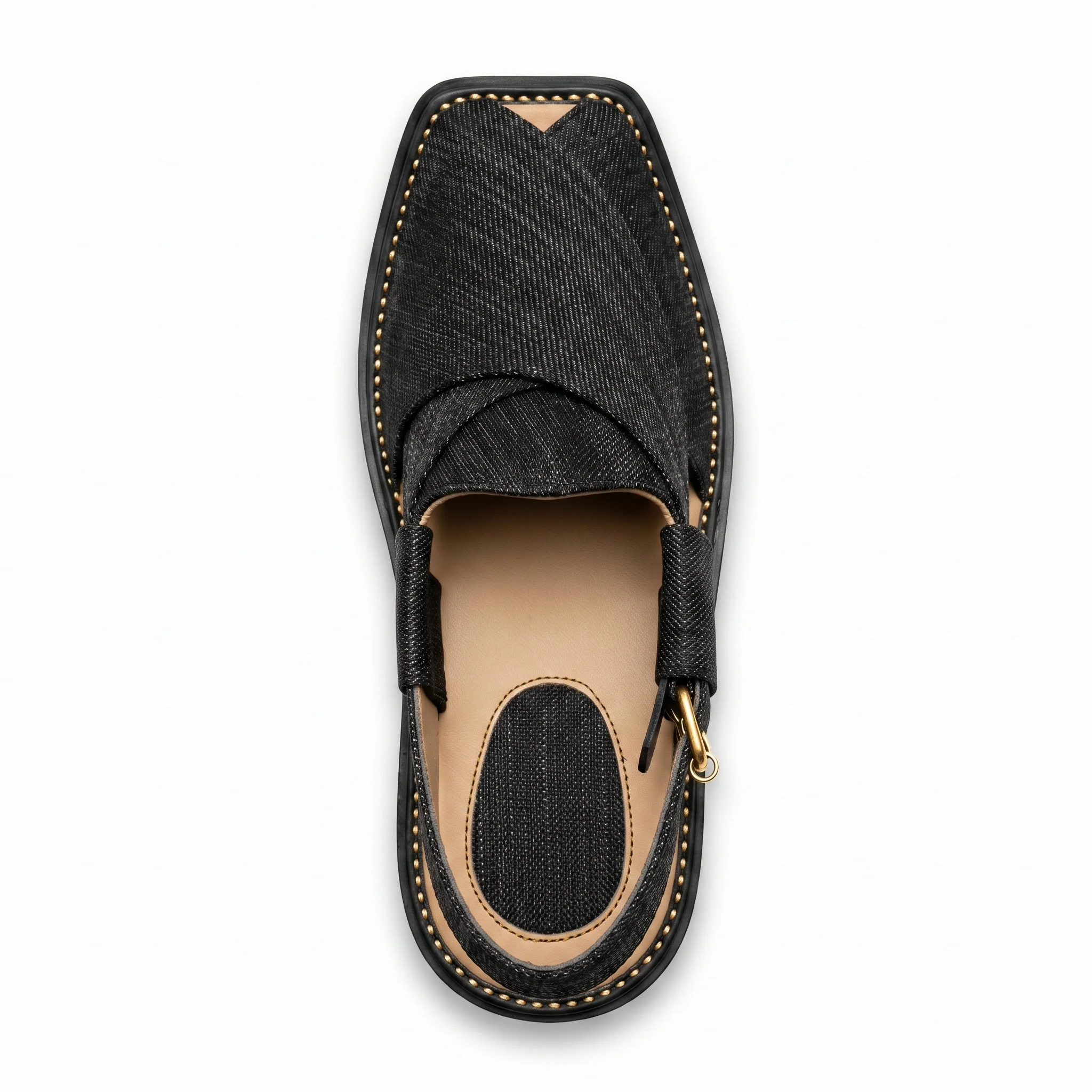 Peshawari Chappal KZPC0017-TEXTURED BLACK - Image 2
