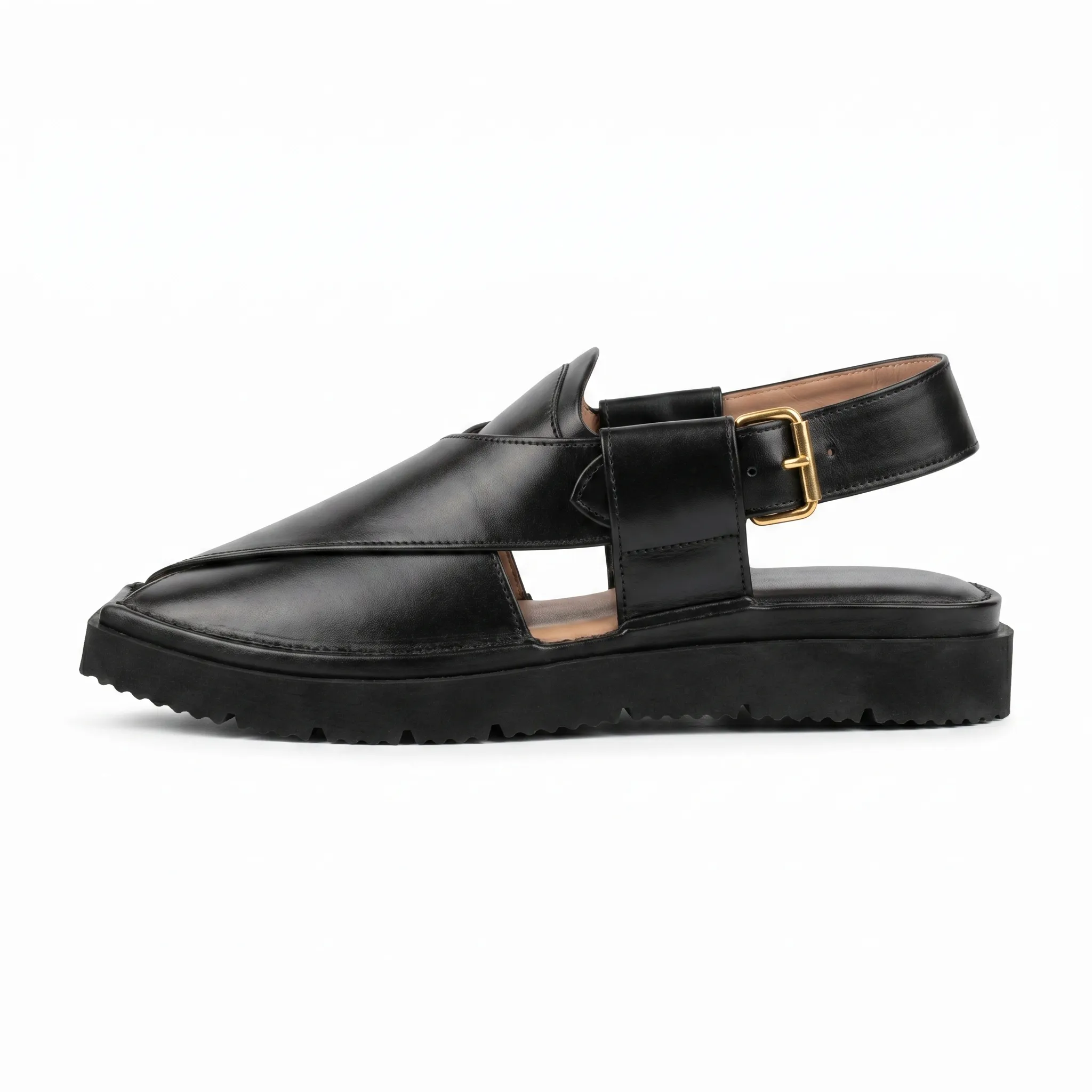 Peshawari Chappal KZPC0002-KAPTAAN BLACK - Image 3