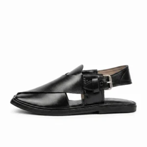 Alternative view of Peshawari Chappal KZPC0003-BLACK