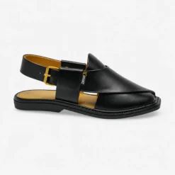 Alternative view of Peshawari Chappal KZPC0003-BLACK