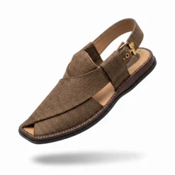 Peshawari Chappal KZPC0012-TEXTURED BROWN