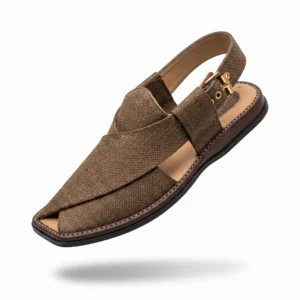 Peshawari Chappal KZPC0012-TEXTURED BROWN