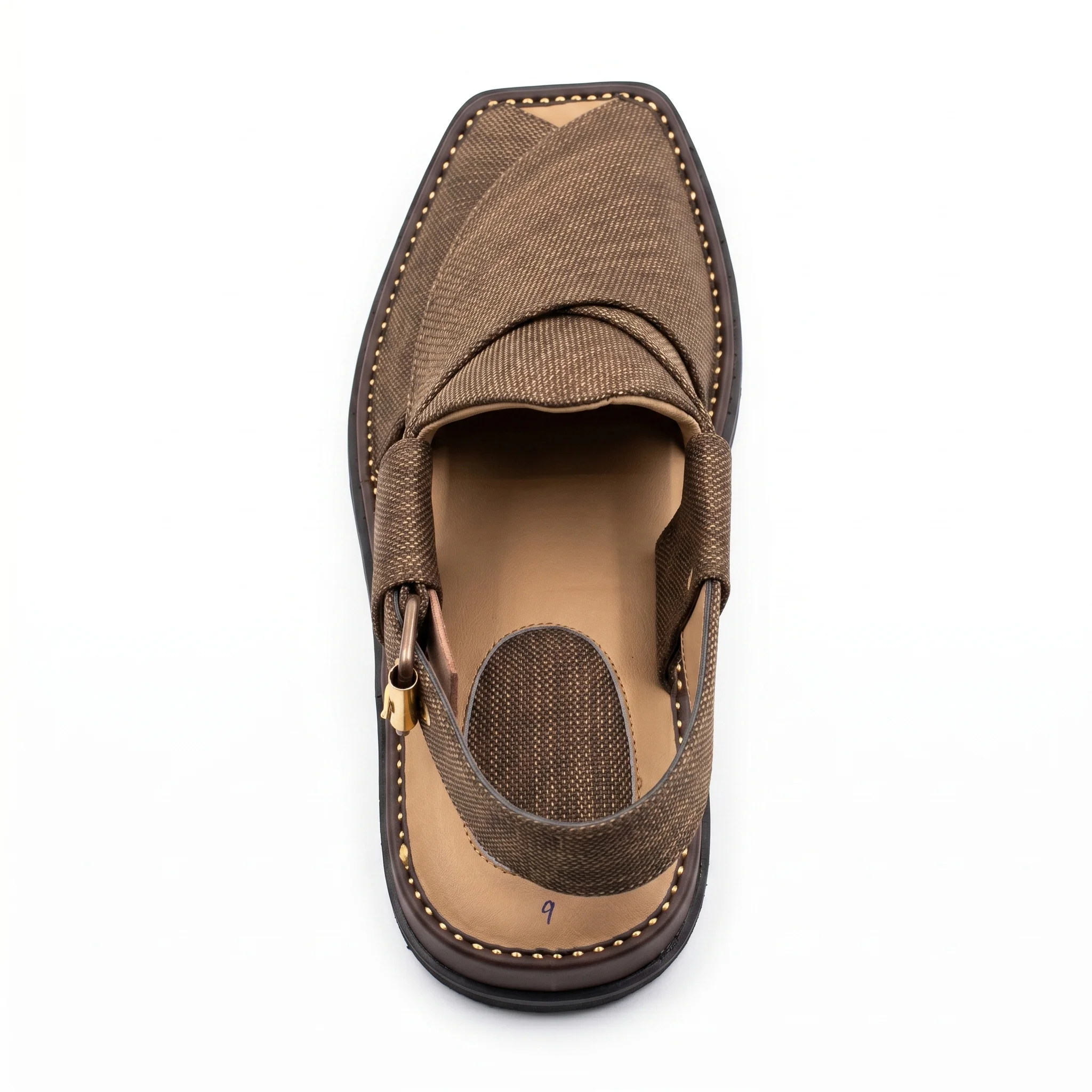 Peshawari Chappal KZPC0012-TEXTURED BROWN - Image 4