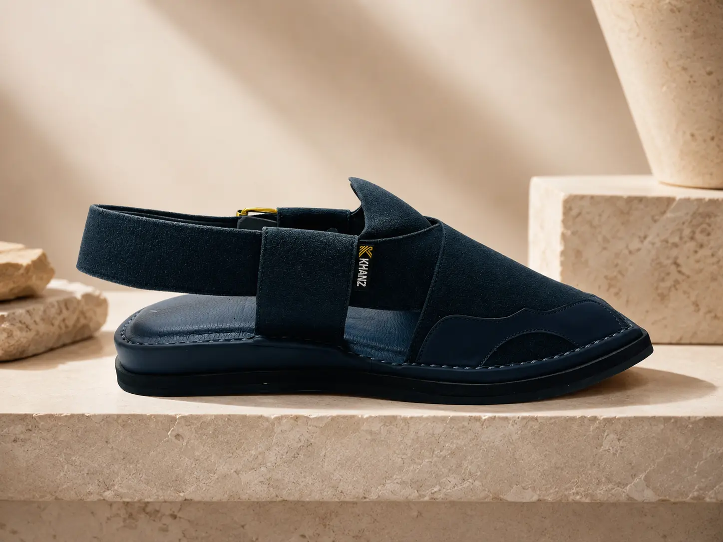 Peshawari Chappal KZPC0015-SUEDE BLUE - Image 4