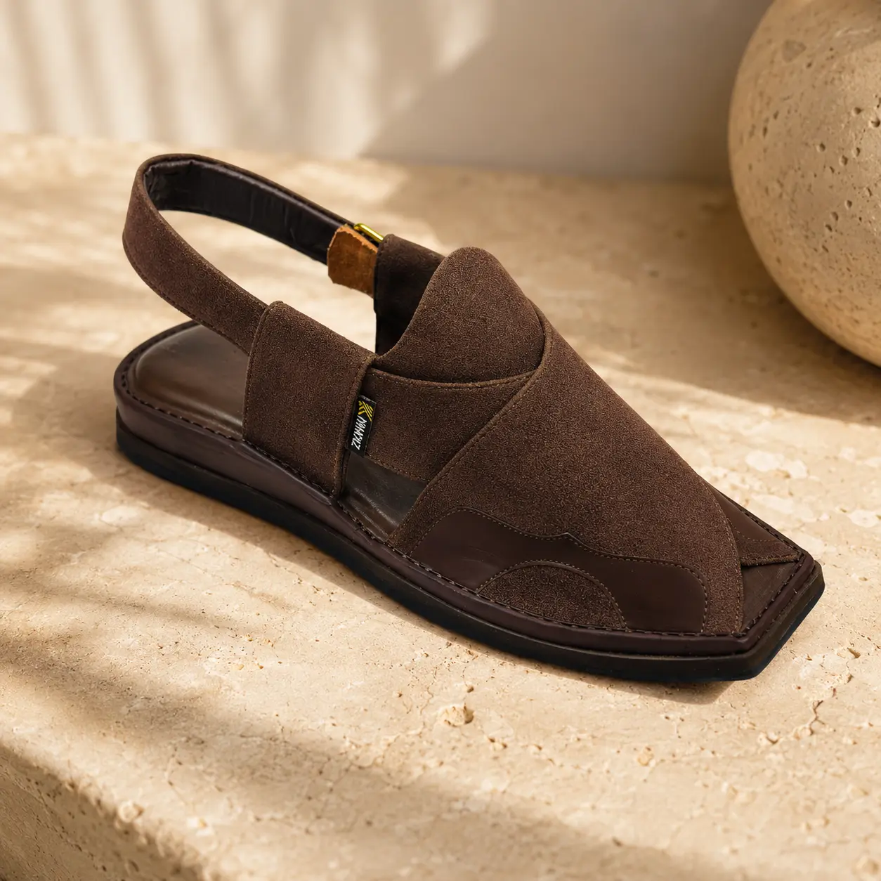 Peshawari Chappal KZPC0013-SUEDE BROWN - Image 4