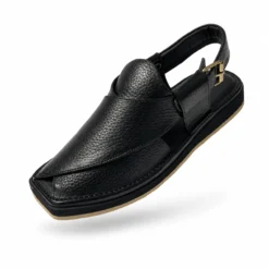 Peshawari Chappal KZPC0037-TEXTURED BLACK