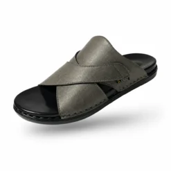 Handmade Leather Chappal KZC0032-X GREY