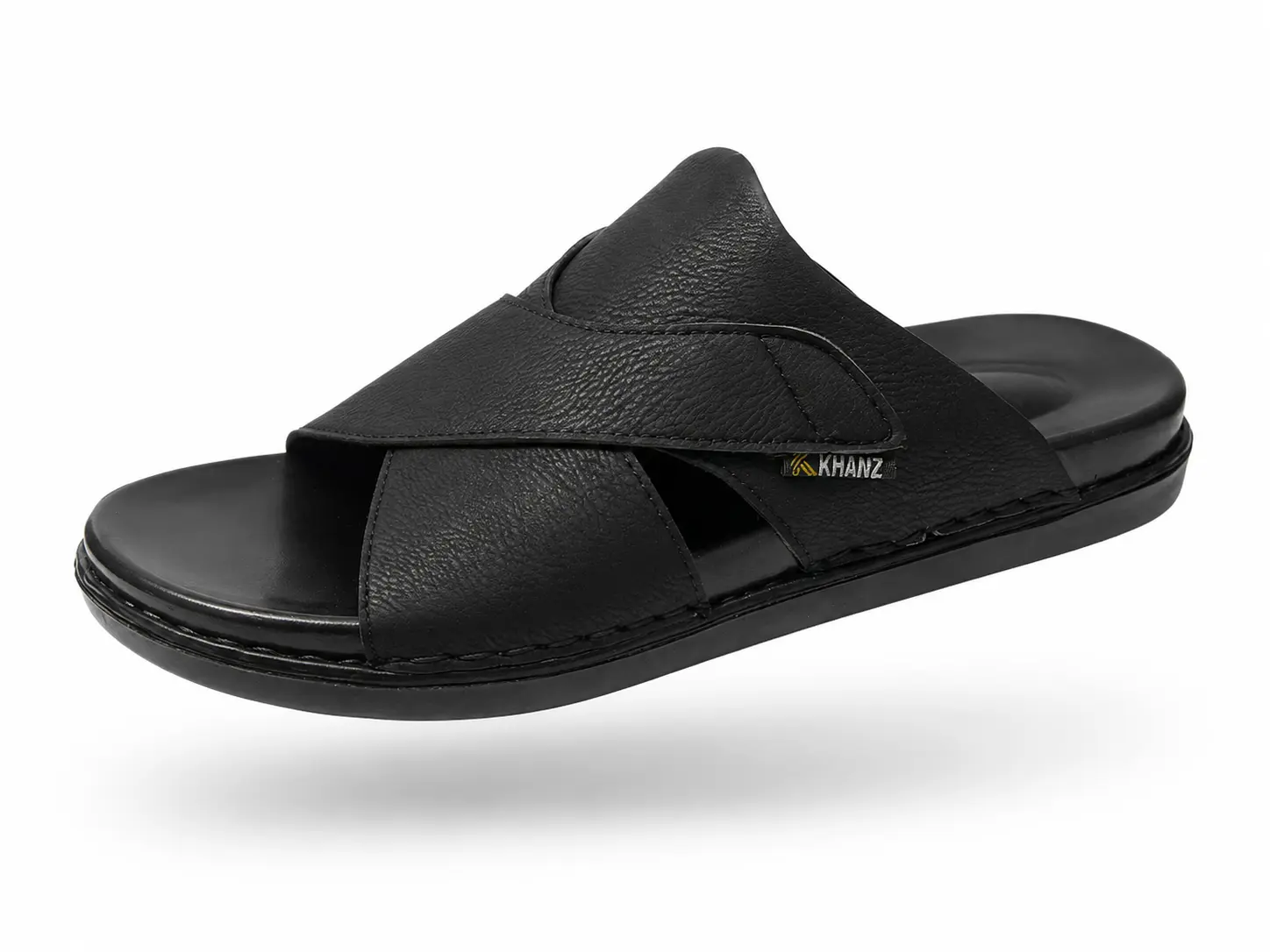 Handmade Leather Chappal KZC0033-X BLACK - Image 3
