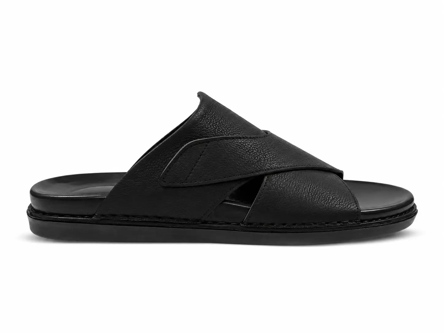 Handmade Leather Chappal KZC0033-X BLACK - Image 4