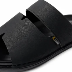 Alternative view of Handmade Leather Chappal KZC0034-PLAIN BLACK