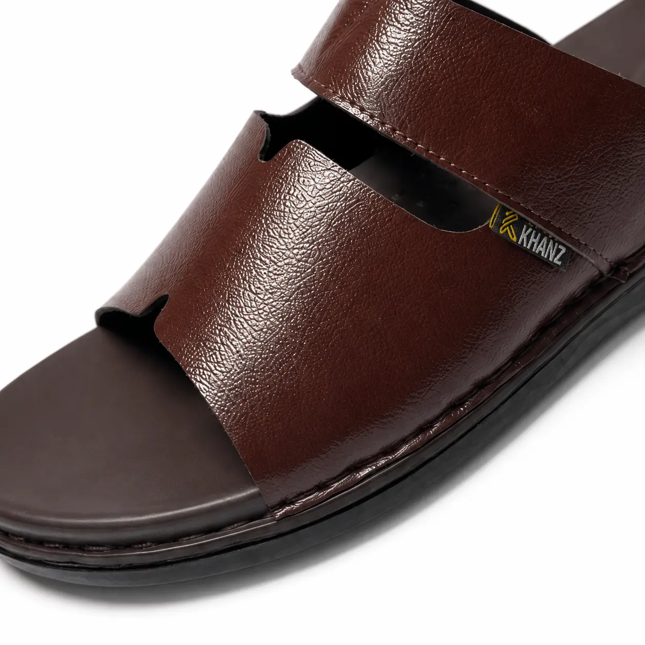 Handmade Leather Chappal KZC0035-PLAIN BROWN - Image 3