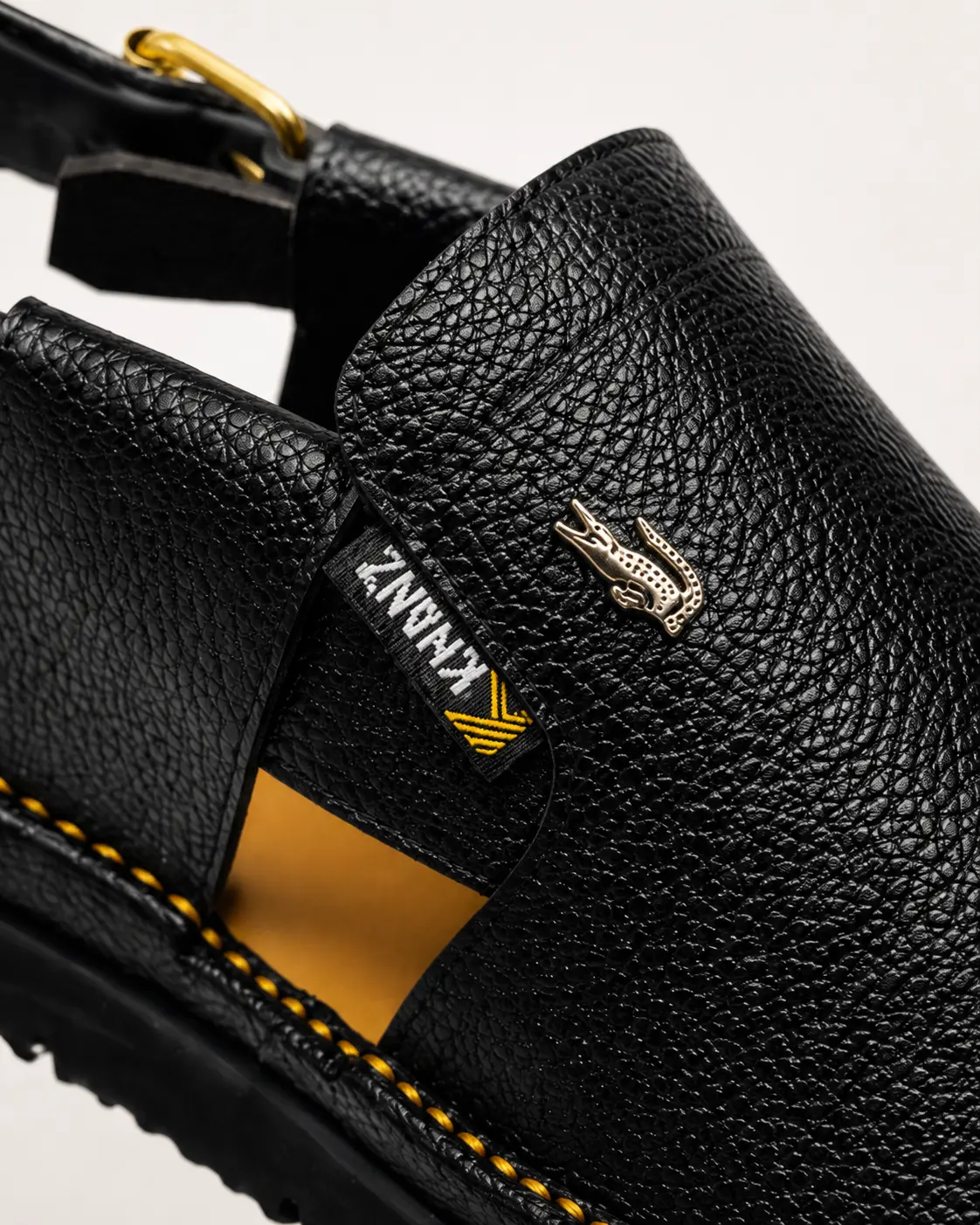 Peshawari Chappal KZPC0018-TEXTURED BLACK - Image 2