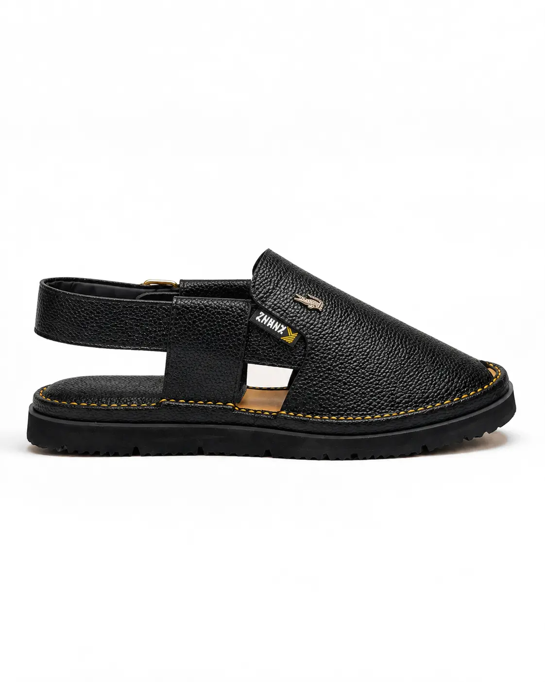 Peshawari Chappal KZPC0018-TEXTURED BLACK - Image 3
