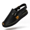 Peshawari Chappal KZPC0018-TEXTURED BLACK