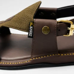 Alternative view of Peshawari Chappal KZPC0020-PANJEDAR TEXTURED BROWN