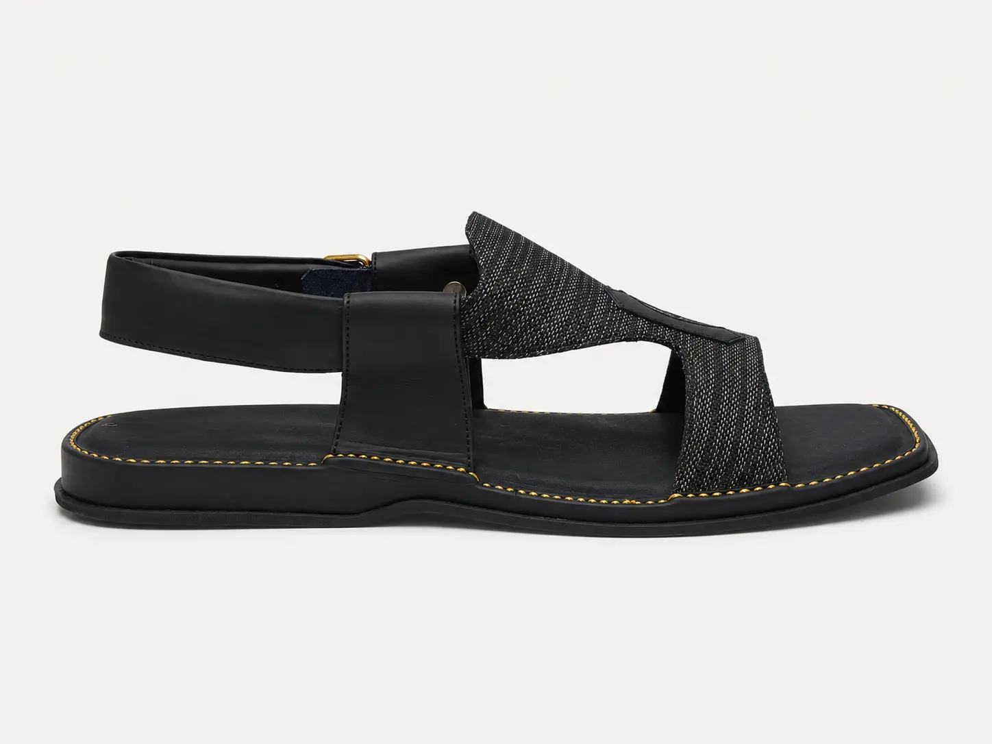 Peshawari Chappal KZPC0021-PANJEDAR TEXTURED BLACK - Image 5