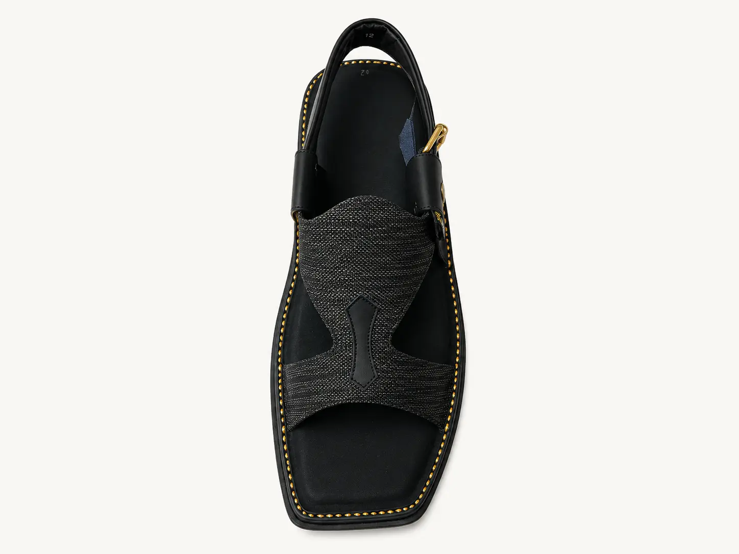 Peshawari Chappal KZPC0021-PANJEDAR TEXTURED BLACK - Image 6