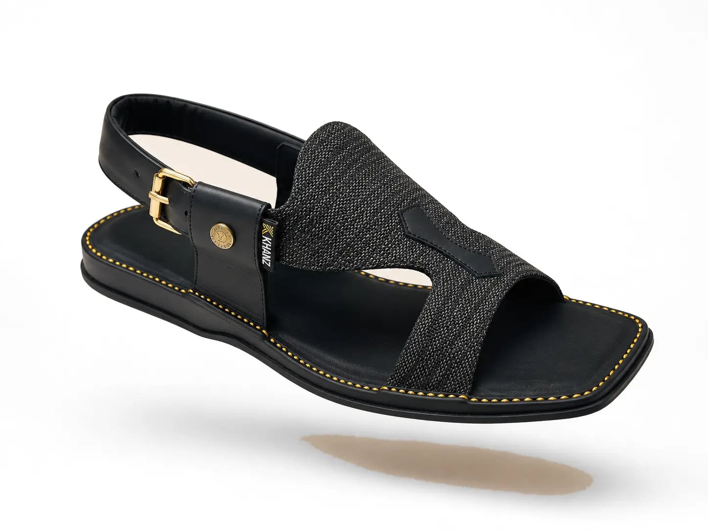 Peshawari Chappal KZPC0021-PANJEDAR TEXTURED BLACK - Image 4