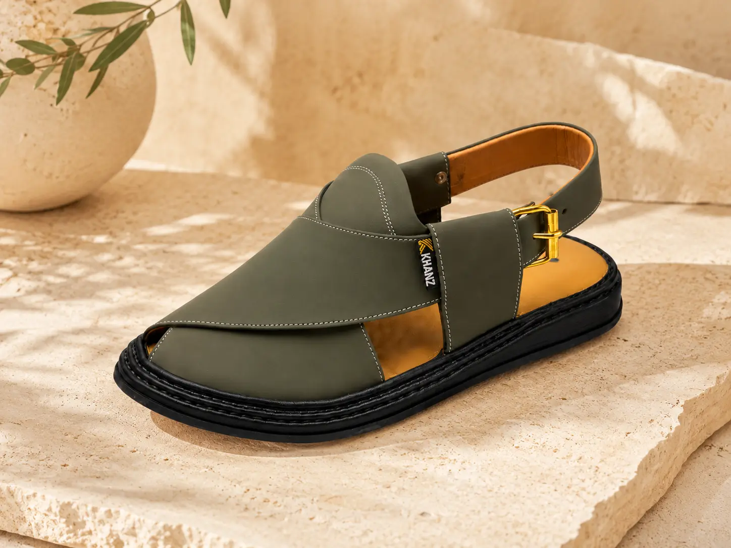 Peshawari Chappal KZPC0024-GREEN - Image 2
