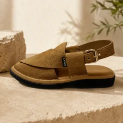 Alternative view of Peshawari Chappal KZPC0027-SUEDE CAMEL
