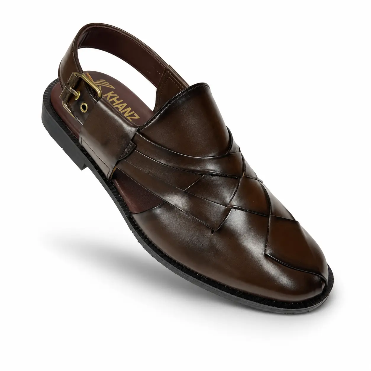 Peshawari Chappal KZPC0030-CROSS BRAIDED BROWN - Image 3