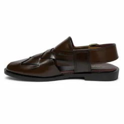 Alternative view of Peshawari Chappal KZPC0030-CROSS BRAIDED BROWN