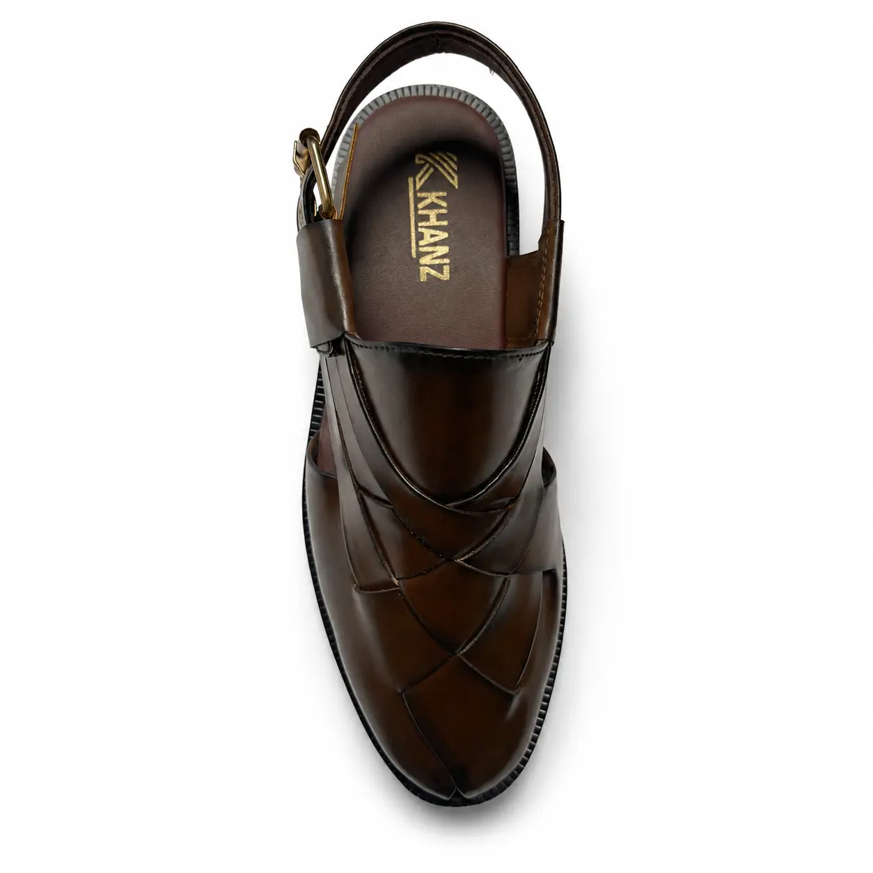 Peshawari Chappal KZPC0030-CROSS BRAIDED BROWN - Image 6