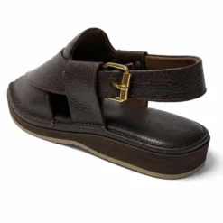 Alternative view of Peshawari Chappal KZPC0036-TEXTURED BROWN