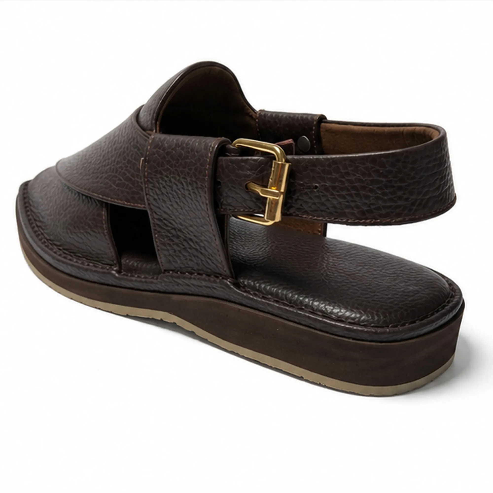 Peshawari Chappal KZPC0036-TEXTURED BROWN - Image 2