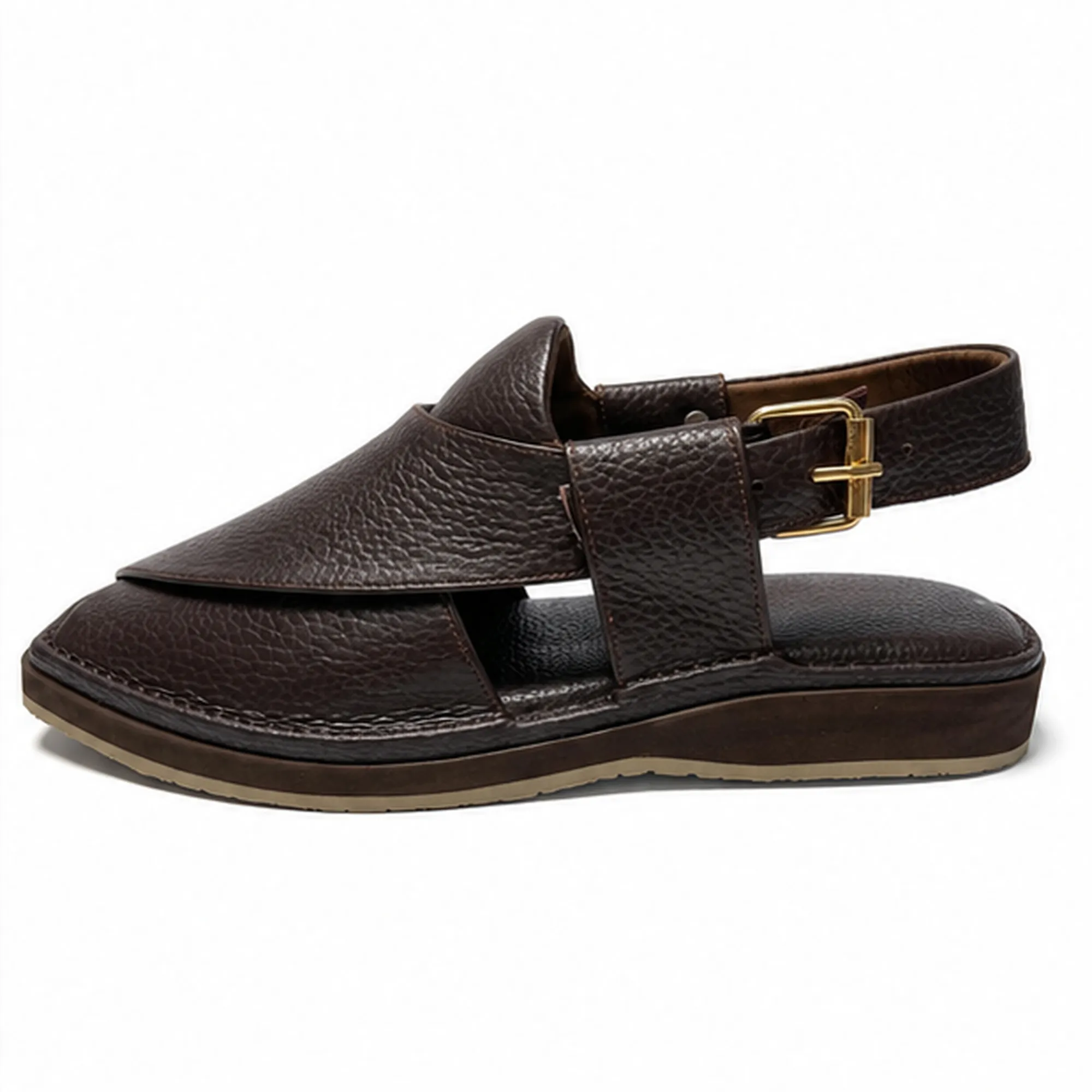 Peshawari Chappal KZPC0036-TEXTURED BROWN - Image 4