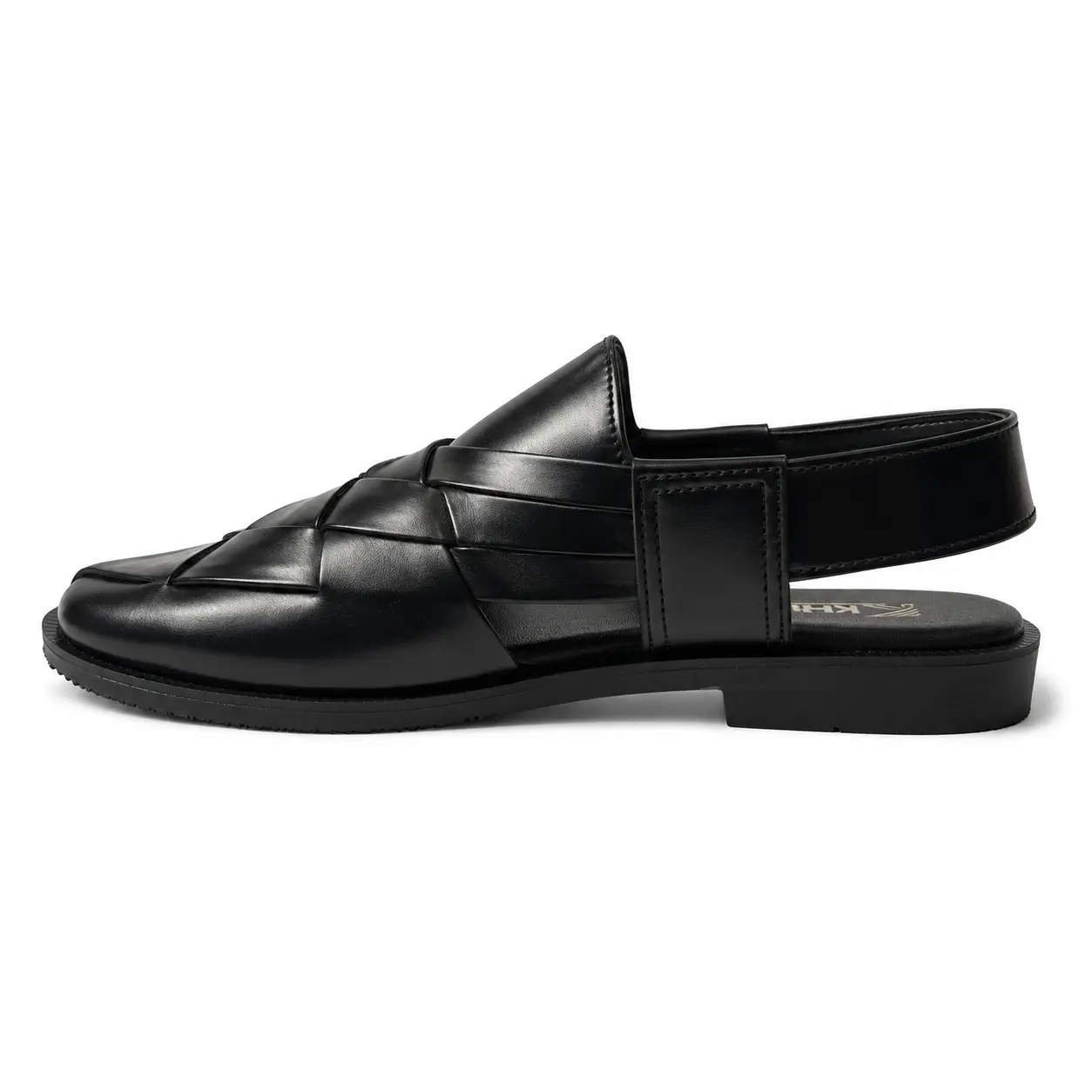 Peshawari Chappal KZPC0031-CROSS BRAIDED BLACK - Image 2