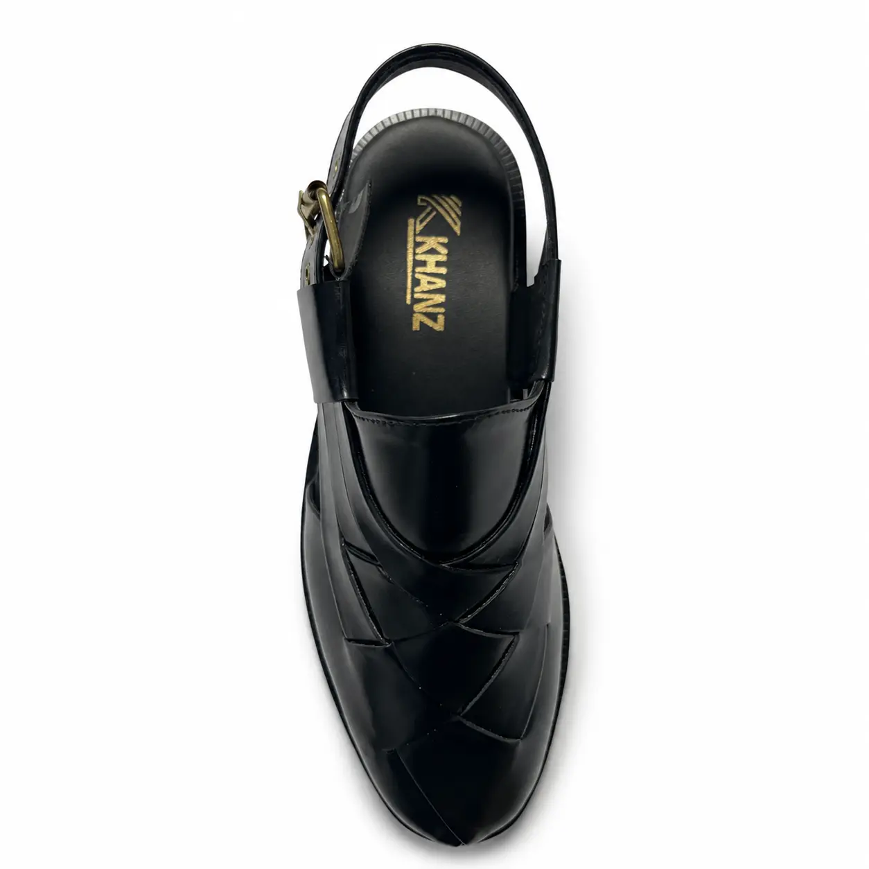 Peshawari Chappal KZPC0031-CROSS BRAIDED BLACK - Image 4