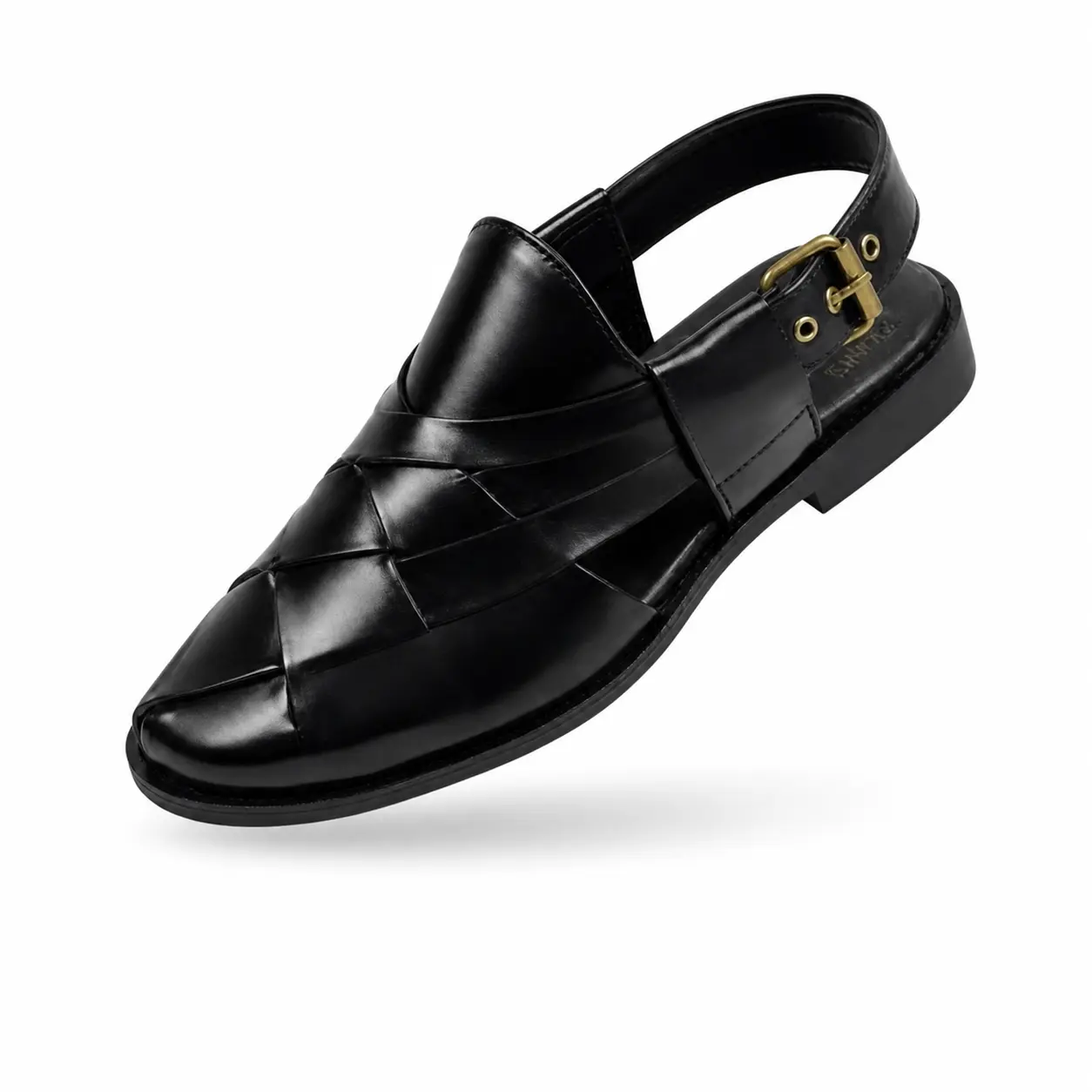 Peshawari Chappal KZPC0031-CROSS BRAIDED BLACK