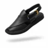 Peshawari Chappal KZPC0019-TEXTURED BLACK