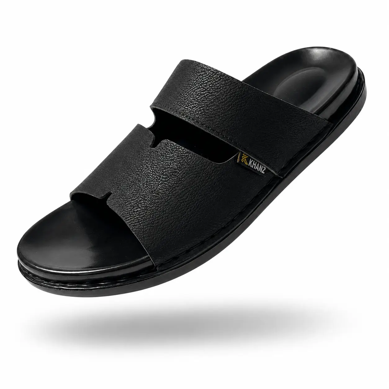 Handmade Leather Chappal KZC0034-PLAIN BLACK